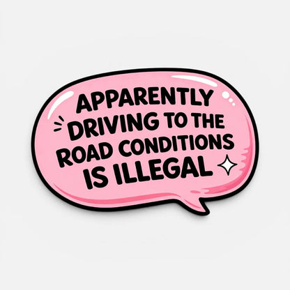 Apparently Driving To The Road Conditions Is Illegal